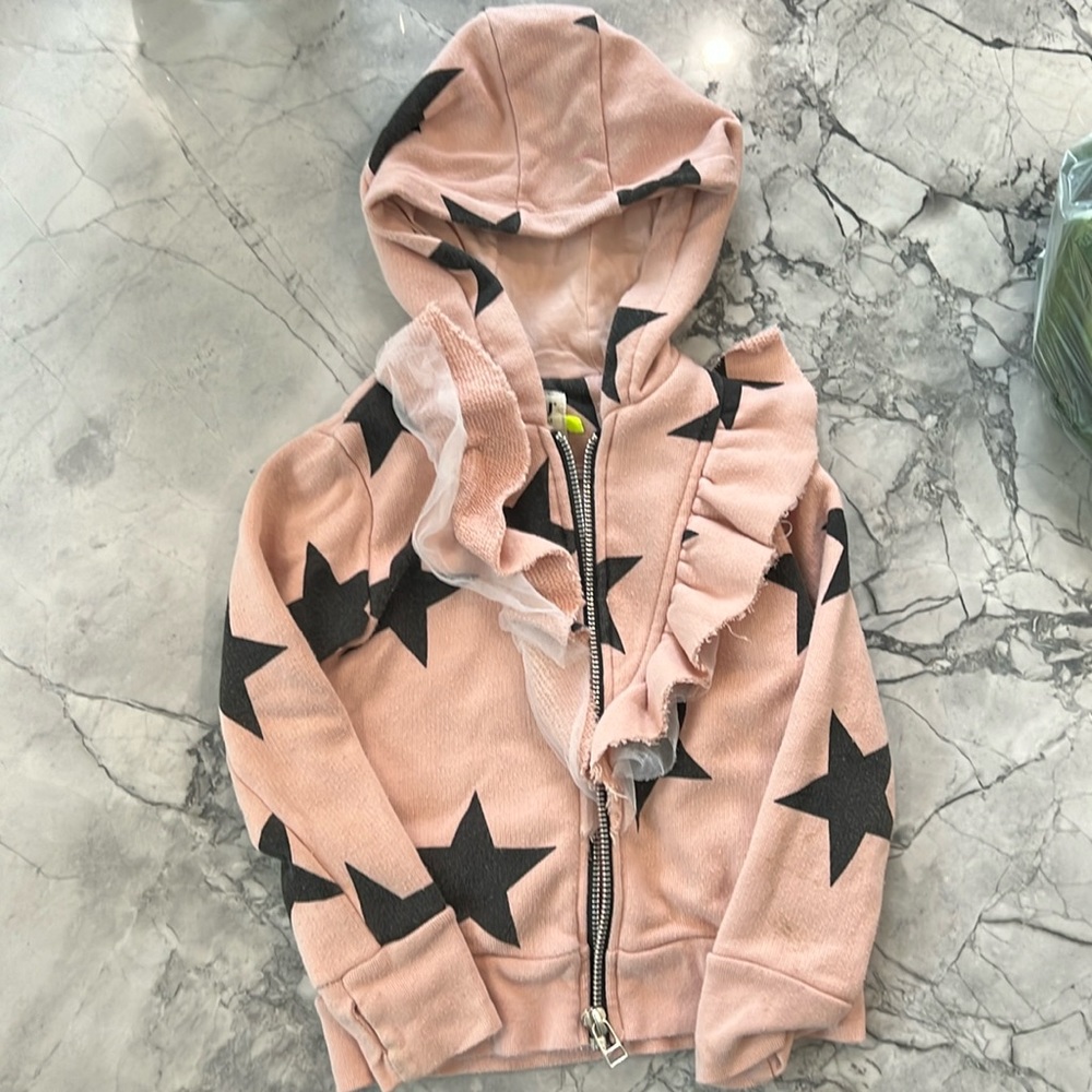 Nunu pink zip up with black starts size 18-24 months